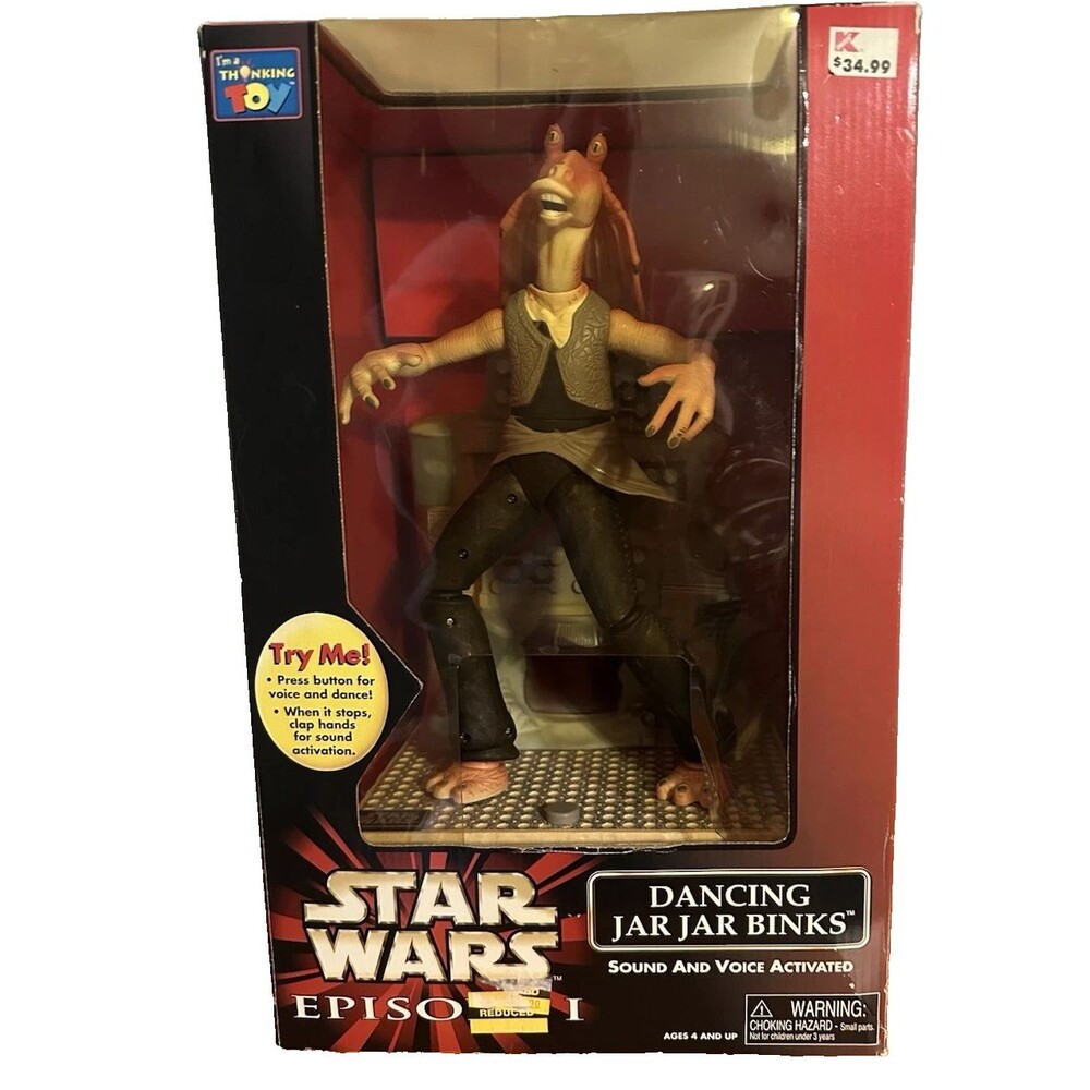 Star Wars 1999 Episode 1 Dancing Jar Jar Binks Sound and Voice Activated NIB